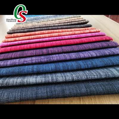 Factory wholesale 100%Polyester linen In stock home textile fabric for curtain sofa table cloth